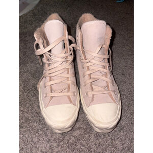 Pink Platform Converse with Fur Inside